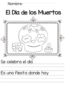 Day Of The Dead Writing Pages  Dia De Los Muertos Paginas De Escritura