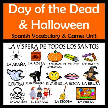 Preview of Day of the Dead and Halloween Vocabulary Activities & Games Unit