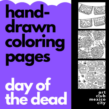 Preview of Day of the Dead coloring pages * Día de Muertos *