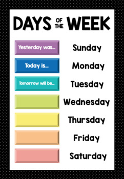 Day of the Week & Weather Display Chart - Posters by Teaching with Miss ...