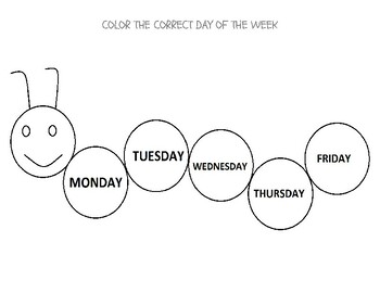 Preview of Day of the Week coloring page