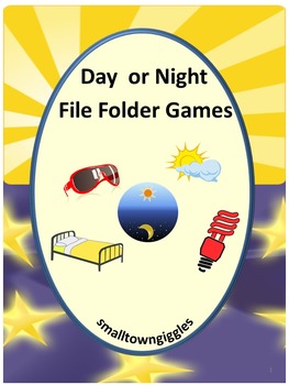 Preview of Day or Night File Folder Games for Special Education Math Reading Activities