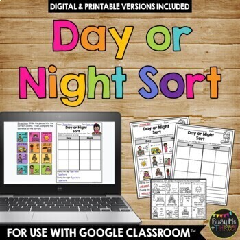 Preview of Day or Night Sort Printable and Digital Math Activity 