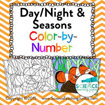 Preview of Day/Night & Seasons Color-by-Number (TEKS 8.7A)