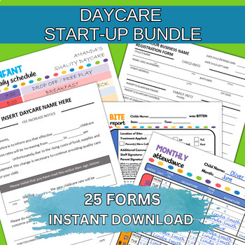 Preview of Daycare Child Care Forms Bundle | Essential Templates Early Childhood Education
