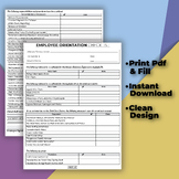 Daycare Employee Orientation/ New Hire Document Checklist 