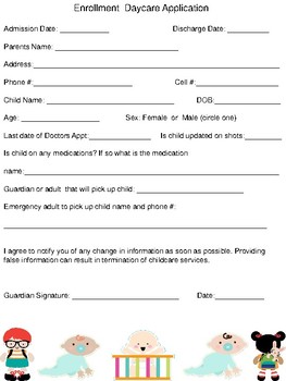 Daycare Registration Form Template from ecdn.teacherspayteachers.com