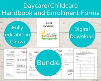 Preview of Daycare Enrollment Forms and Handbook Bundle/ Childcare Startup Packet