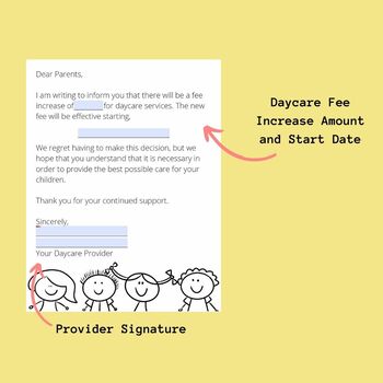 Daycare Fee Increase Letter Childcare Rate Increase Letter Daycare