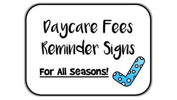 Friendly Reminder Payment is Due Tomorrow sign – Childcare Crafts and More,  LLC