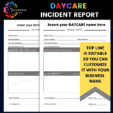 Daycare Incident Report Child Care Accident Form
