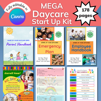 Preview of Daycare MEGA Bundle, Daycare Start up kit for preschools, daycares, schools