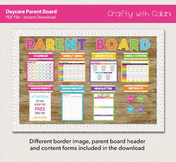 Daycare Parent Board, Childcare Parent Information Bulletin Board Template