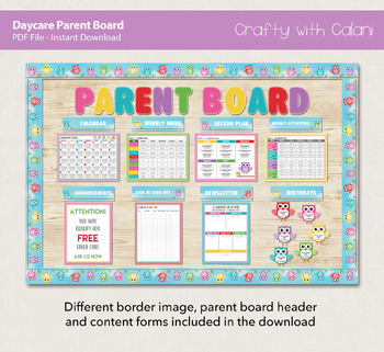 Daycare Parent Board, Childcare Parent Information Bulletin Board Template