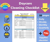 Daycare, Preschool, Classroom Cleaning Checklist and Sched