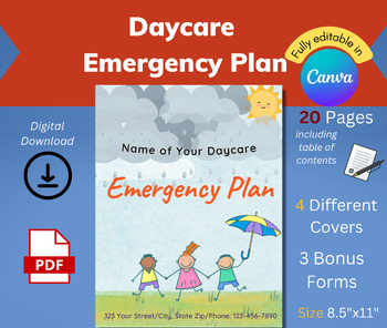 Preview of Daycare, Preschool, School Emergency Action Plan, Daycare business start up