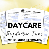 Daycare Registration Form Template with Custody Informatio