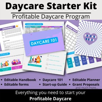 Preview of Daycare Starter Kit, Childcare Handbook, Daycare Forms Bundle, In Home Daycare
