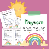 Daycare Supplies Needed Parents Notice | Daycare Notes to 