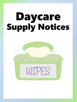 Daycare Supply Request by Teaching Masterminds