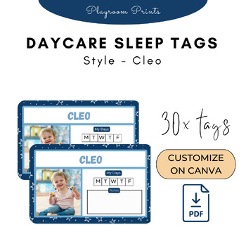 Preview of Daycare cot and sheet Name Tags | Name tags for Nursery