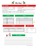 Daycare infant daily report Christmas theme