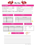 Daycare infant daily report Valentines theme