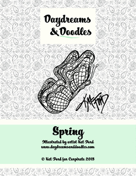 Preview of Spring Coloring Pages: Daydreams And Doodles