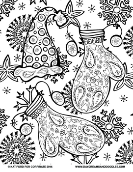 winter coloring pages daydreams and doodleskat ford  tpt