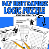 Daylight Saving Time Logic Puzzle & Word Search Middle Sch