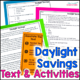 Daylight Savings Time Informational Close Reading Comprehe