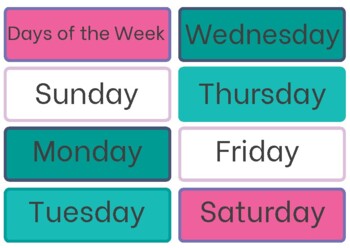 Days, Months And Birthday Chart By Hello Little Learner 