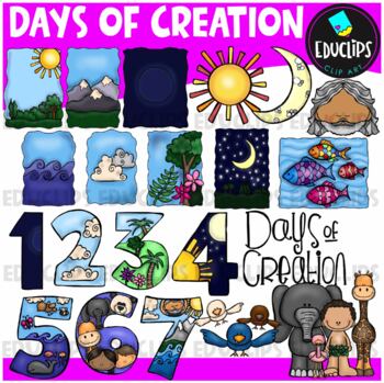 Preview of Days Of Creation Clip Art Set {Educlips Clipart}