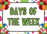 Days Of The Week (Circus Style) Printable