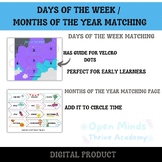 Days Of The Week / Months Of The Year Matching Activity Ma