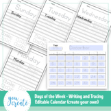 Days Of The Week - Trace and Write Worksheets +Bonus Edita