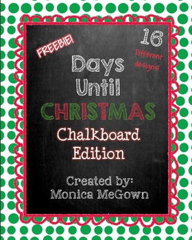 Preview of Days Until Christmas: Chalkboard Edition (Christmas Countdown!)
