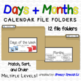 Days and Months {Calendar Skills} File Folders for Special