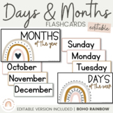 Days and Months Flashcards | BOHO RAINBOW Classroom Decor