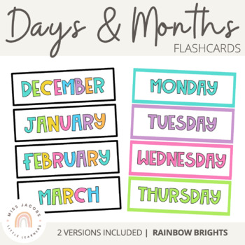 Preview of Days and Months Flashcards {Rainbow Classroom Decor}