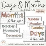 Days and Months Flashcards | SPOTTY BOHO Classroom Decor