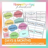 Days and Months Flashcards and Memory Match Cards