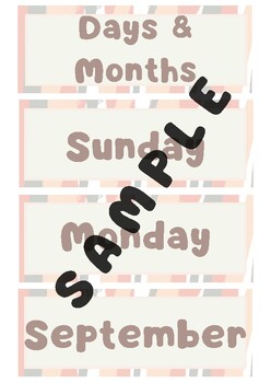 Preview of Days and Months Posters - Boho Stripes