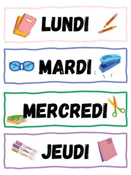 Days and Months in French by Mlle Weaver's Resources | TPT