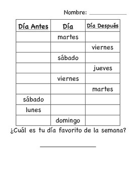 Days and Months in Spanish - PDF Worksheet - Spanish Learning Lab