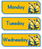 Minion Days of the week and months of the year