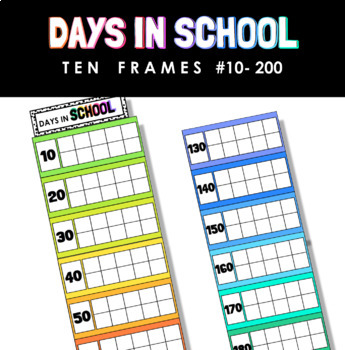 Preview of Days in School Counting Ten Frames Classroom Decor