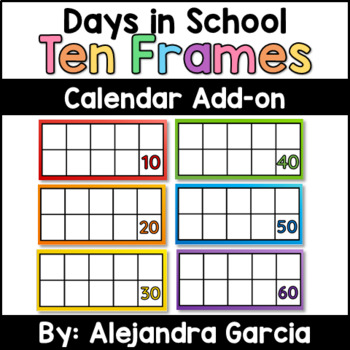 Preview of Calendar Ten Frames for Days In School | Rainbow