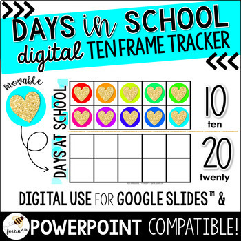Preview of Days in School Ten Frames (DIGITAL for Google Slides™ & Powerpoint)