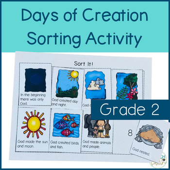 Preview of Days of Creation Bible Lesson Sorting Center Activity